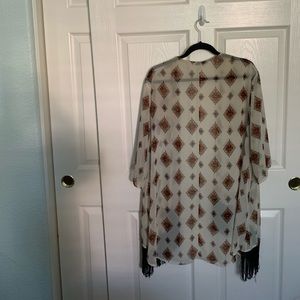 Sheer patterned kimono style